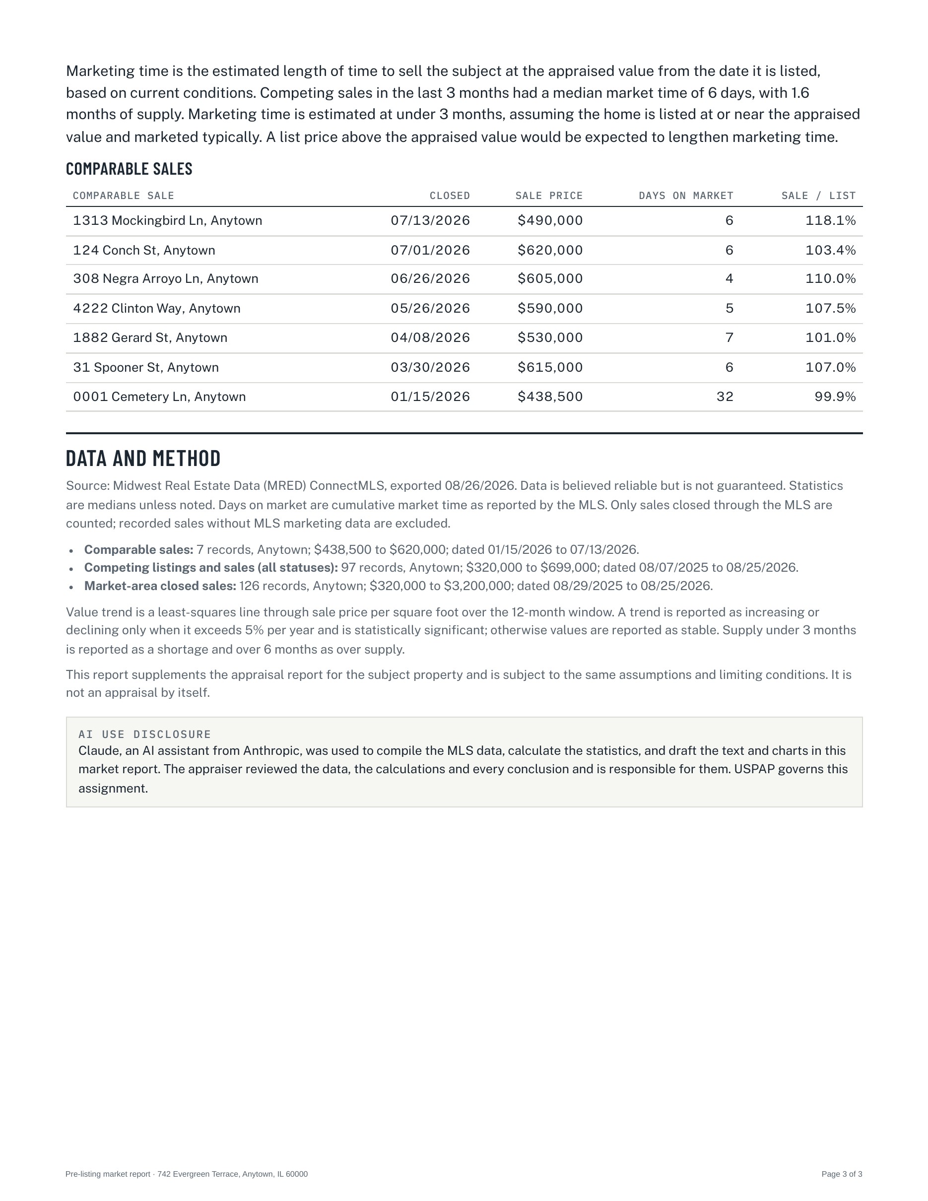 Sample market analysis, page 3
